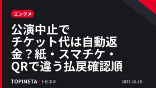 公演中止でチケット代は自動返金？紙・スマチケ・QRで違う払戻確認順